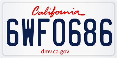 CA license plate 6WFO686