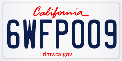 CA license plate 6WFP009