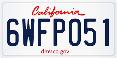 CA license plate 6WFP051