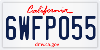 CA license plate 6WFP055