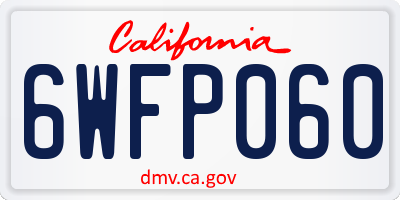 CA license plate 6WFP060