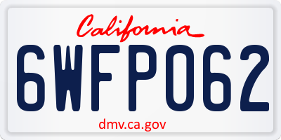 CA license plate 6WFP062