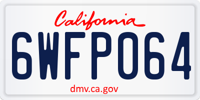 CA license plate 6WFP064