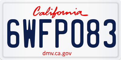 CA license plate 6WFP083
