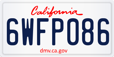 CA license plate 6WFP086