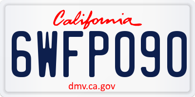 CA license plate 6WFP090