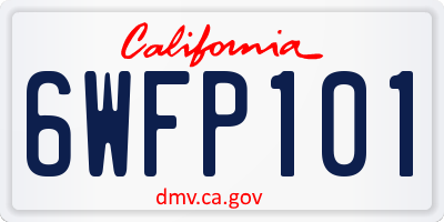 CA license plate 6WFP101