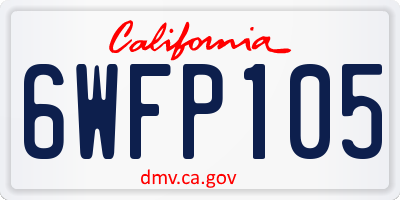 CA license plate 6WFP105