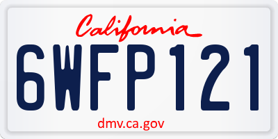 CA license plate 6WFP121