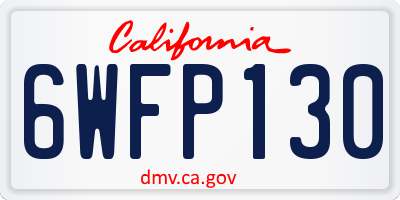 CA license plate 6WFP130