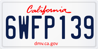 CA license plate 6WFP139