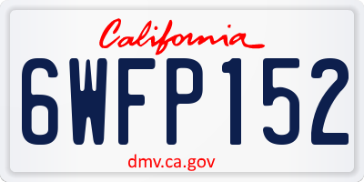 CA license plate 6WFP152