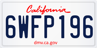 CA license plate 6WFP196
