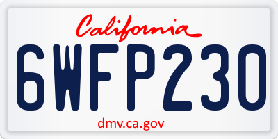 CA license plate 6WFP230