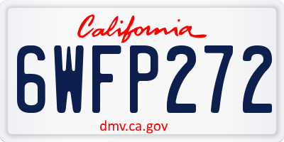 CA license plate 6WFP272
