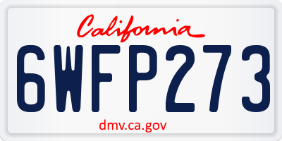 CA license plate 6WFP273