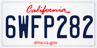 CA license plate 6WFP282