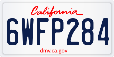 CA license plate 6WFP284