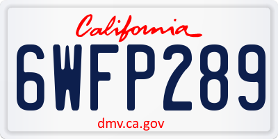CA license plate 6WFP289