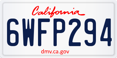 CA license plate 6WFP294