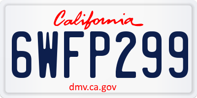 CA license plate 6WFP299