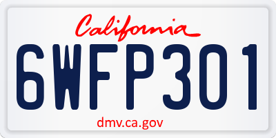 CA license plate 6WFP301