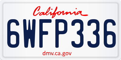 CA license plate 6WFP336