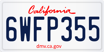 CA license plate 6WFP355