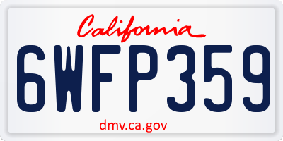 CA license plate 6WFP359