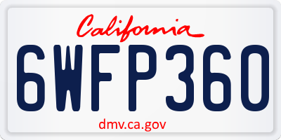 CA license plate 6WFP360