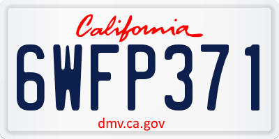 CA license plate 6WFP371