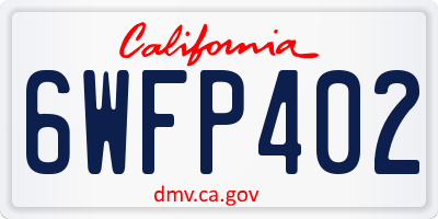 CA license plate 6WFP402