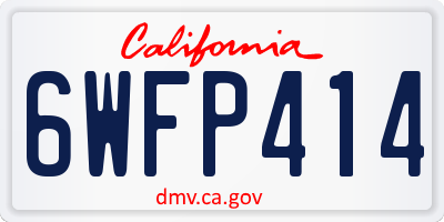 CA license plate 6WFP414