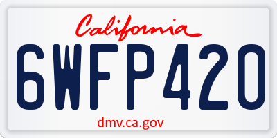 CA license plate 6WFP420