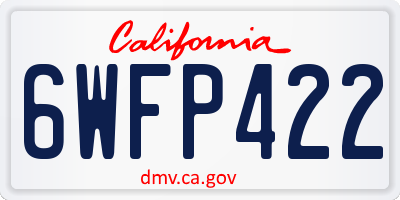 CA license plate 6WFP422