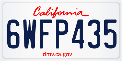 CA license plate 6WFP435
