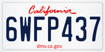 CA license plate 6WFP437