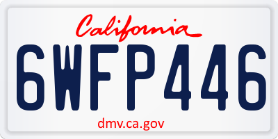 CA license plate 6WFP446