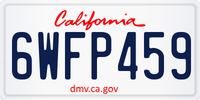 CA license plate 6WFP459