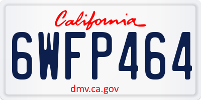 CA license plate 6WFP464
