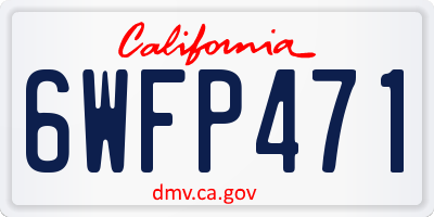 CA license plate 6WFP471