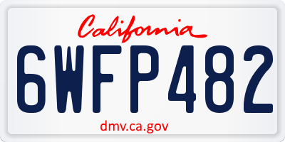 CA license plate 6WFP482