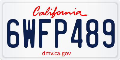 CA license plate 6WFP489