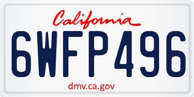 CA license plate 6WFP496