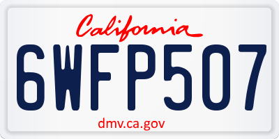 CA license plate 6WFP507