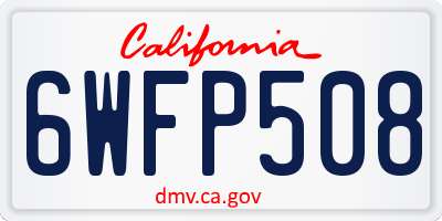 CA license plate 6WFP508