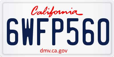 CA license plate 6WFP560