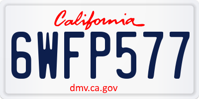 CA license plate 6WFP577