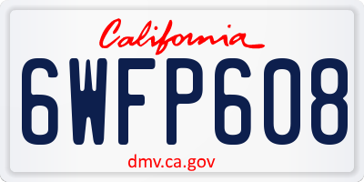 CA license plate 6WFP608
