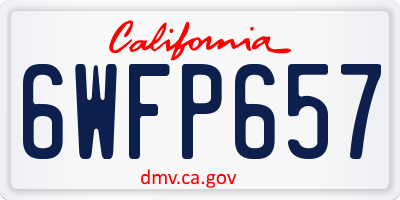 CA license plate 6WFP657